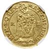 Dukat, 1612 KB, mennica Kremnica; złoto, 3.49 g; Aw: Postać władcy w koronie i płaszczu, w prawo, ..