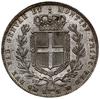 5 lirów, 1849, mennica Genua; oznaczenie mennicy