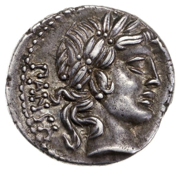 Denar, 90 pne, mennica Rzym; Aw: Głowa Apollina 