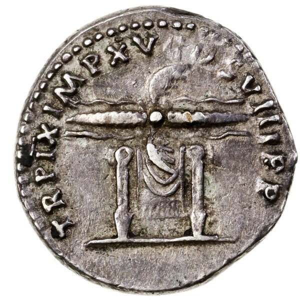 Denar, 80, mennica Rzym; Aw: Głowa cesarza w pra
