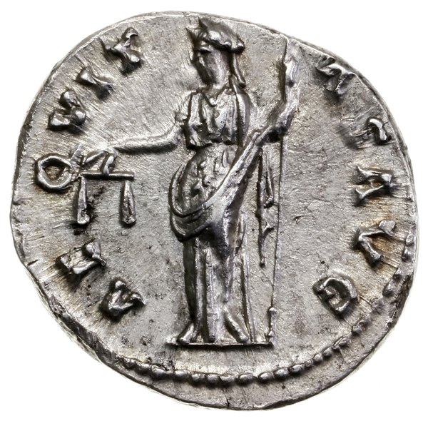 Denar, 140–143, mennica Rzym; Aw: Głowa cesarza 