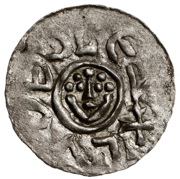 Denar, przed 1107, mennica Wrocław; Aw: Głowa z 