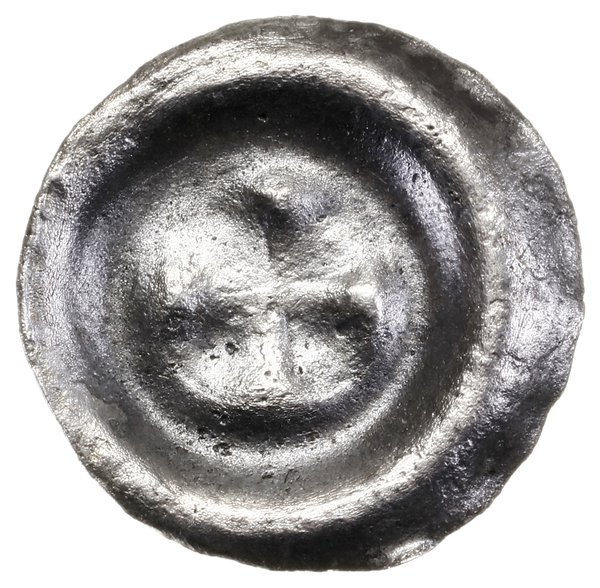 Brakteat, XIII–XIV w.; Czteropłatkowa rozeta, pł