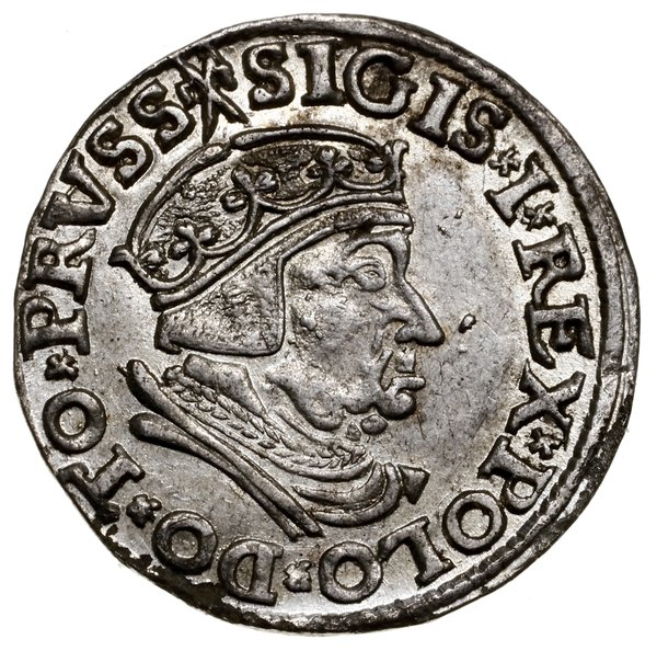 Trojak, 1537, mennica Gdańsk; końcówka na awersi