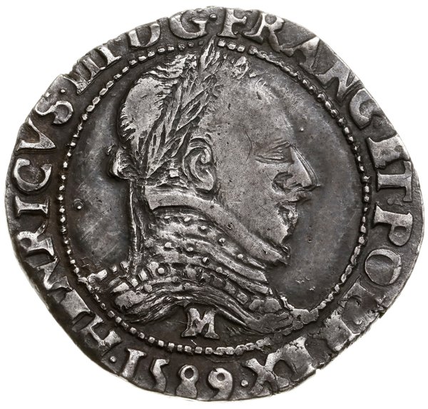 1/2 franka, 1589 M, mennica Tuluza; data w otoku