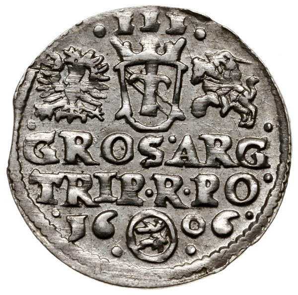 Trojak, 1606, mennica Kraków; u dołu pełna data 