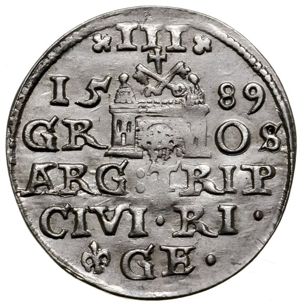 Trojak, 1589, mennica Ryga