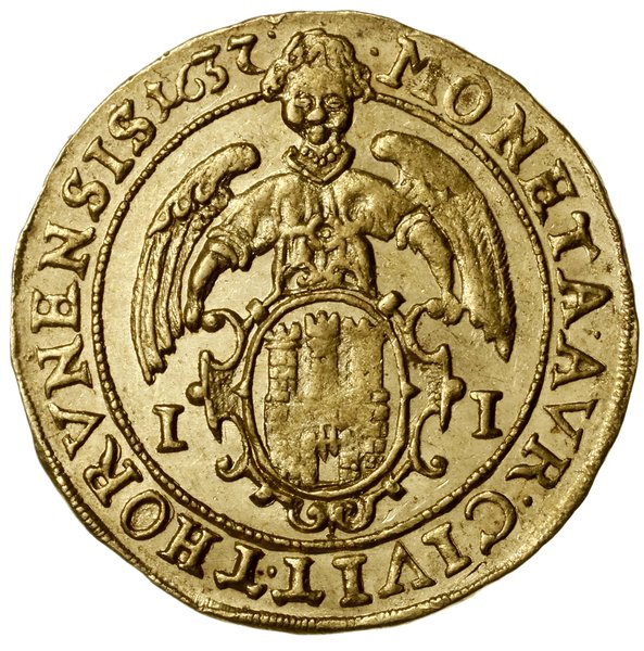 Dukat, 1637, mennica Toruń; Aw: Popiersie króla 