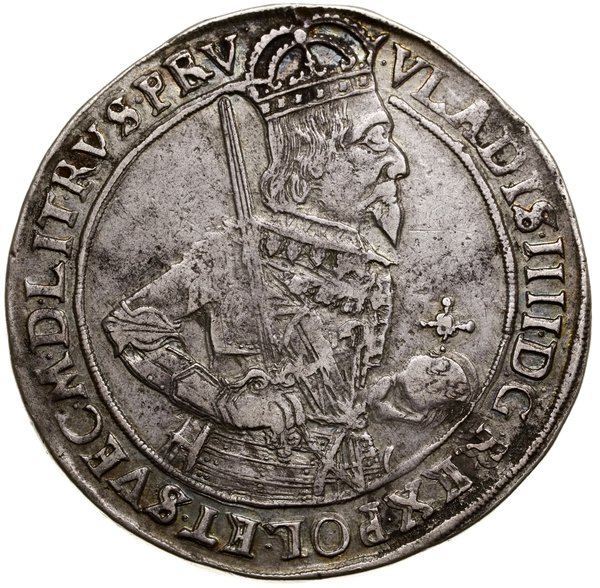 Talar, 1635, mennica Toruń; Aw: Wąska półpostać 