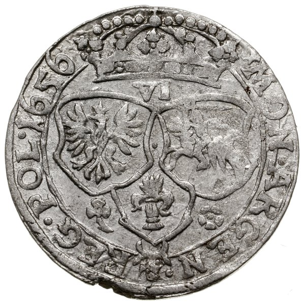 Szóstak, 1656, mennica Kraków; pod popiersiem li