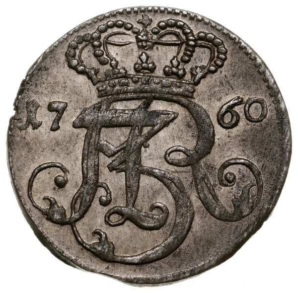 Trojak, 1760, mennica Gdańsk; litery R E Œ (inic