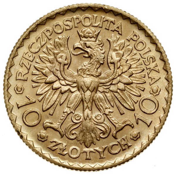 10 złotych, 1925, Warszawa; moneta wybita na pam