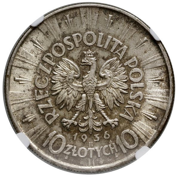 10 złotych, 1936, Warszawa; Józef Piłsudski: Kop