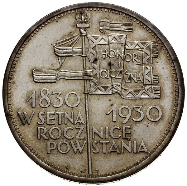 5 złotych, 1930, Warszawa; „Sztandar” - 100-leci