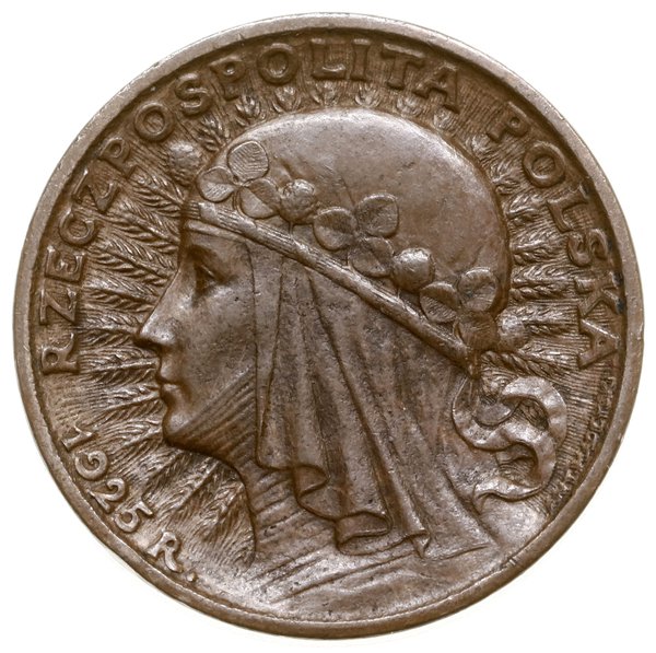 20 złotych, 1925, Warszawa; Głowa kobiety w czep