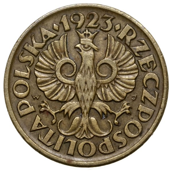 5 groszy, 1923, Warszawa; na rewersie data 12 IV