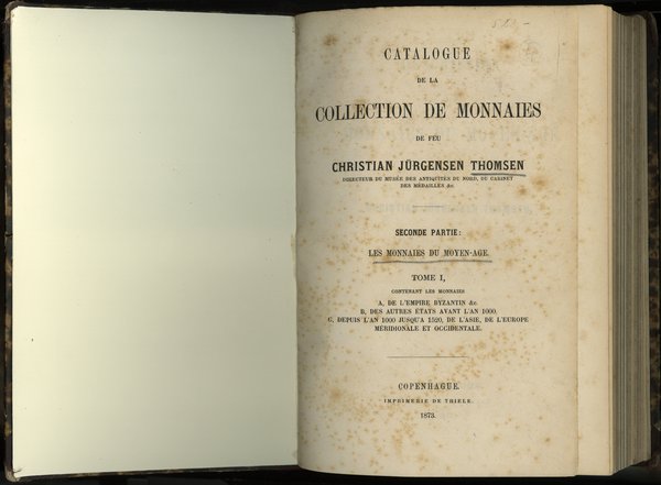 Jürgensen Thomsen Christian – Catalogue de la Collection de Monnaies