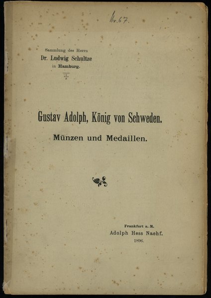 Katalog aukcyjny Adolph Hess Nachf., Gustav Adol