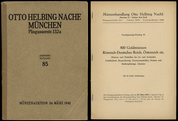 Otto Helbing Nachf., Versteigerungs-Katalog 85. 
