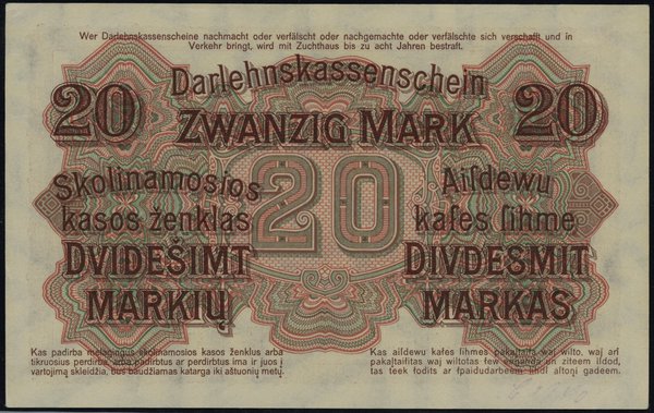20 marek, 4.04.1918, Kowno; seria B, numeracja 5