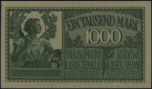 1.000 marek, 4.04.1918, Kowno; seria A, numeracj