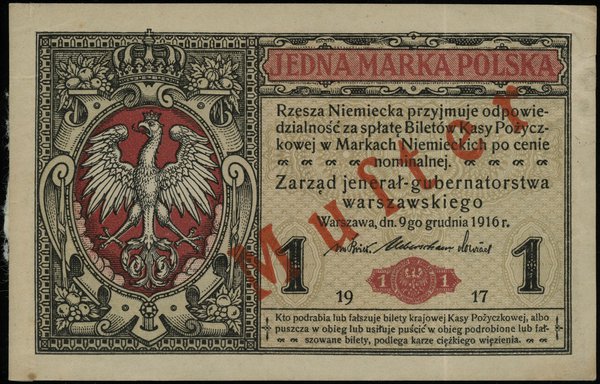 1 marka polska, 9.12.1916; „jenerał”, seria A, n