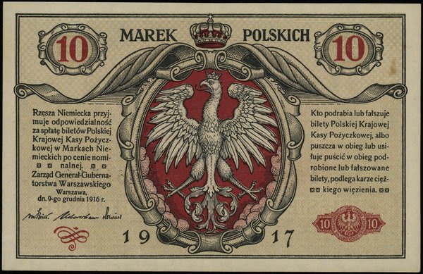 10 marek polskich, 9.12.1916; „Generał”, „biletó