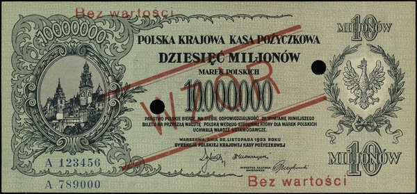 10.000.000 marek polskich, 20.11.1923; seria A 1