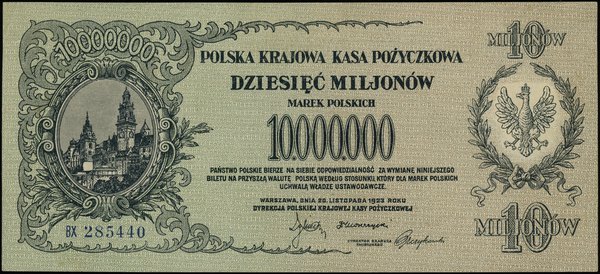10.000.000 marek polskich, 20.11.1923; seria BX,