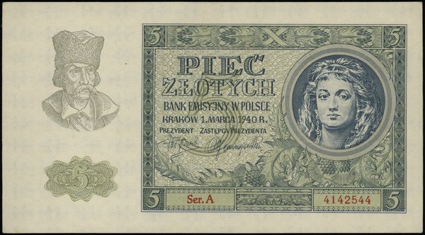 5 złotych, 1.03.1940