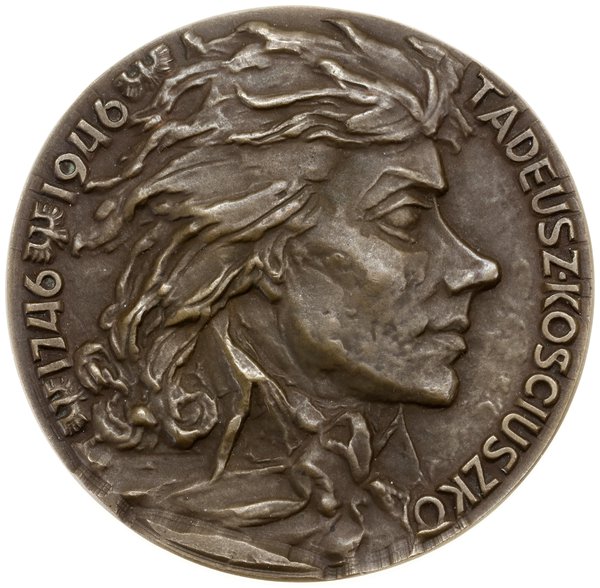 Medal na pamiątkę 200. rocznicy urodzin Tadeusza Kościuszki, 1946, projektu Franciszka Kalfasa