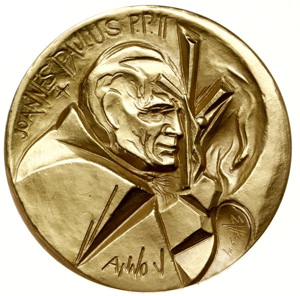 Zestaw medali rocznicowych wybitych z okazji piątego roku urzędowania Jana Pawła II i 65. rocznicy  objawień fatimskich, 1983, projektu Ernsta Gunthera Hansinga, Rzym