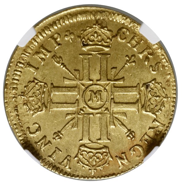 Louis d’or aux 8L et aux insignes, 1701 M, menni
