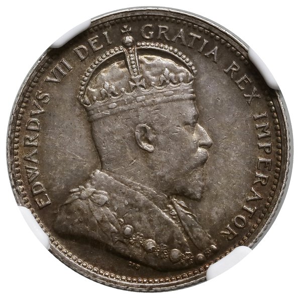 25 centów, 1907, mennica Londyn; KM 11; bardzo ł