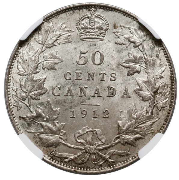 50 centów, 1912, mennica Ottawa; KM 25; ładna mo