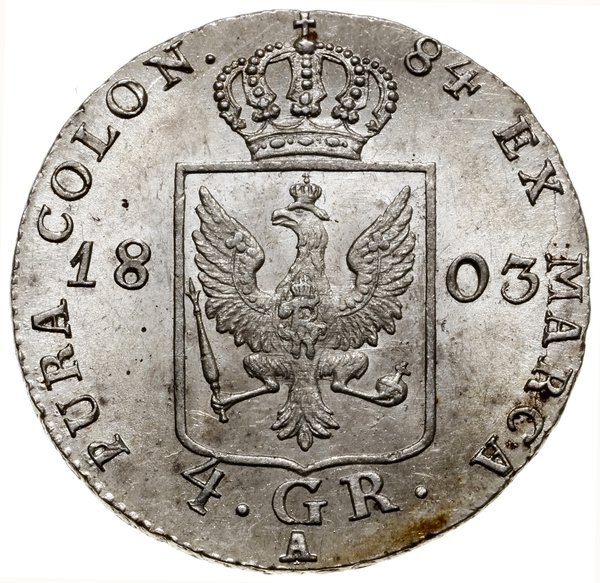 4 grosze (1/6 talara), 1803 A, mennica Berlin; O