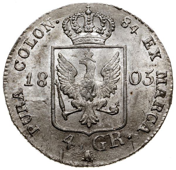 4 grosze (1/6 talara), 1805 A, mennica Berlin; O