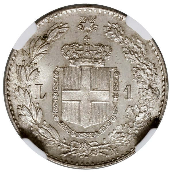 1 lir, 1887 M, mennica Mediolan