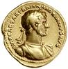 Aureus, 118, mennica Rzym; Aw: Udrapowane popiersie cesarza w prawo, w wieńcu laurowym, IMP CAESAR..