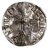 Denar typu Agnus Dei, mennica Lund; Aw: Baranek Boży (Agnus Dei) w lewo, niżej krzyż, + - EIIGSE\ ..