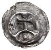 Brakteat, ok. 1277/1278–1287/1288; Krzyż stojący na łuku, z boków dwa półksiężyce skierowane rogam..