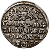 Trojak, 1580, mennica Olkusz; Aw: Mała głowa króla w prawo, STEPHANVS D G REX POL, interpunkcja  w..