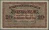 20 marek, 4.04.1918, Kowno; seria B, numeracja 523936; Miłczak K5, Ros. 468; piękny banknot w opak..