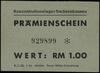 Bon na 1 markę (1944); numeracja 929899 ✻, papier zielony, u dołu nadruk K.L.Sh. 7.44. 500 000.”, ..