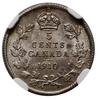 5 centów, 1910, mennica Londyn; KM 13; bardzo ładna moneta w pudełku firmy NGC nr 5884052-009,  z ..
