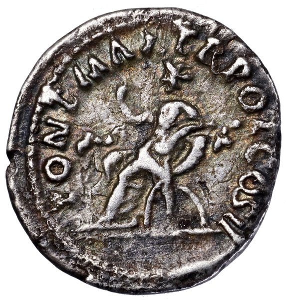 Denar, 98–99, Rzym; Aw: Głowa cesarza w wieńcu l