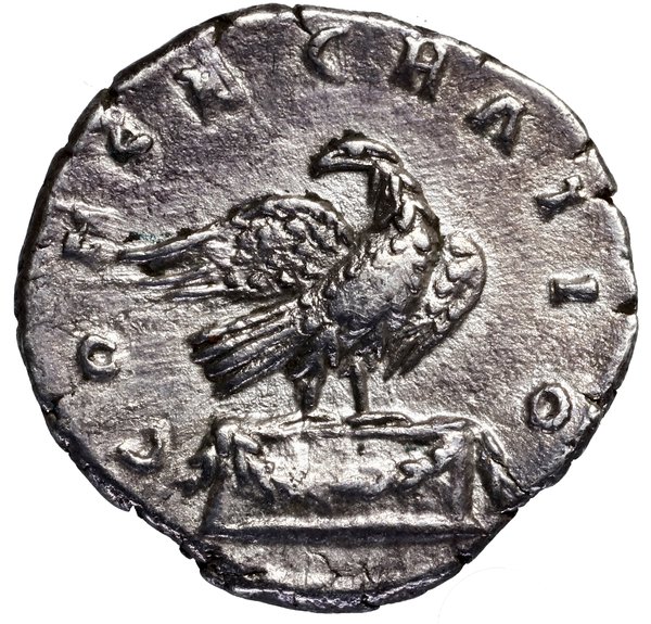 Denar pośmiertny, po 180 roku, Rzym; Aw: Głowa c