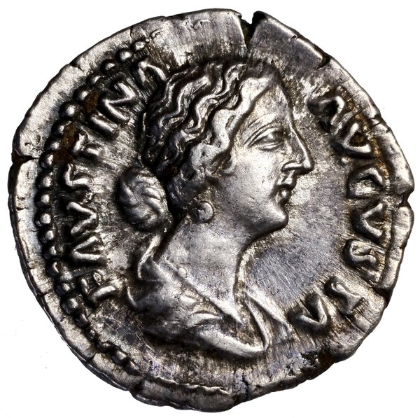 Denar, 161–164, Rzym; Aw: Popiersie cesarzowej w
