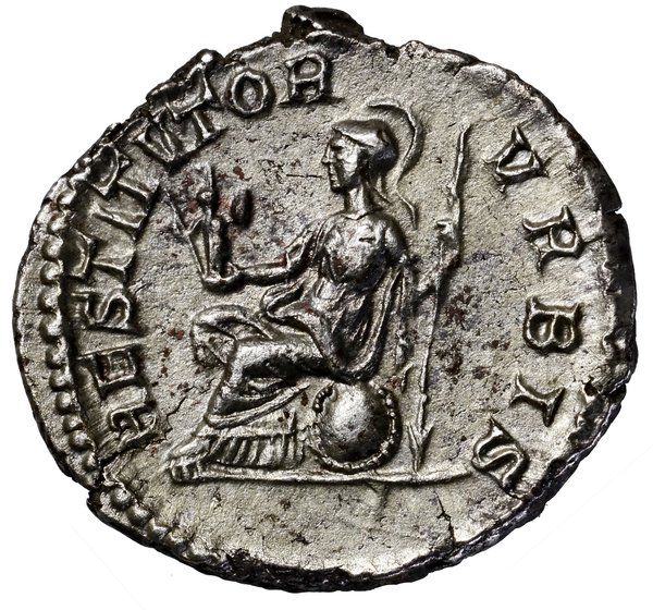 Denar, 202–210, Rzym; Aw: Popiersie cesarza w wi