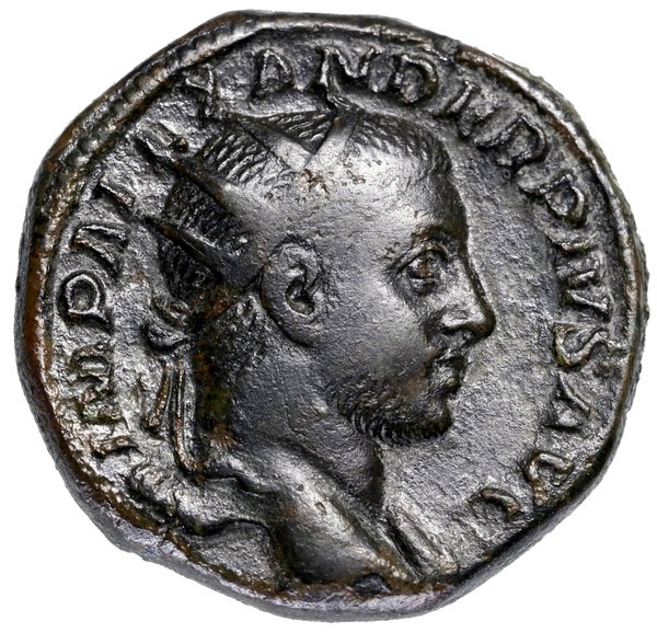 Dupondius, 231–235, Rzym; Aw: Głowa cesarza w ko